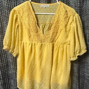 Miss Sparkling Yellow Lace Blouse